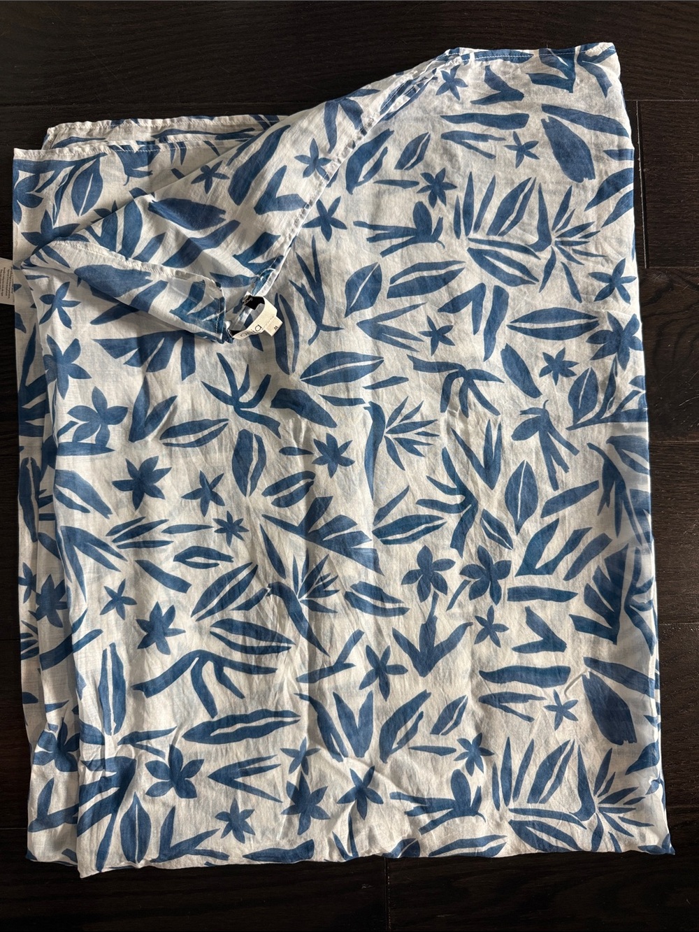 Onia Blue and White Floral Swim Sarong
